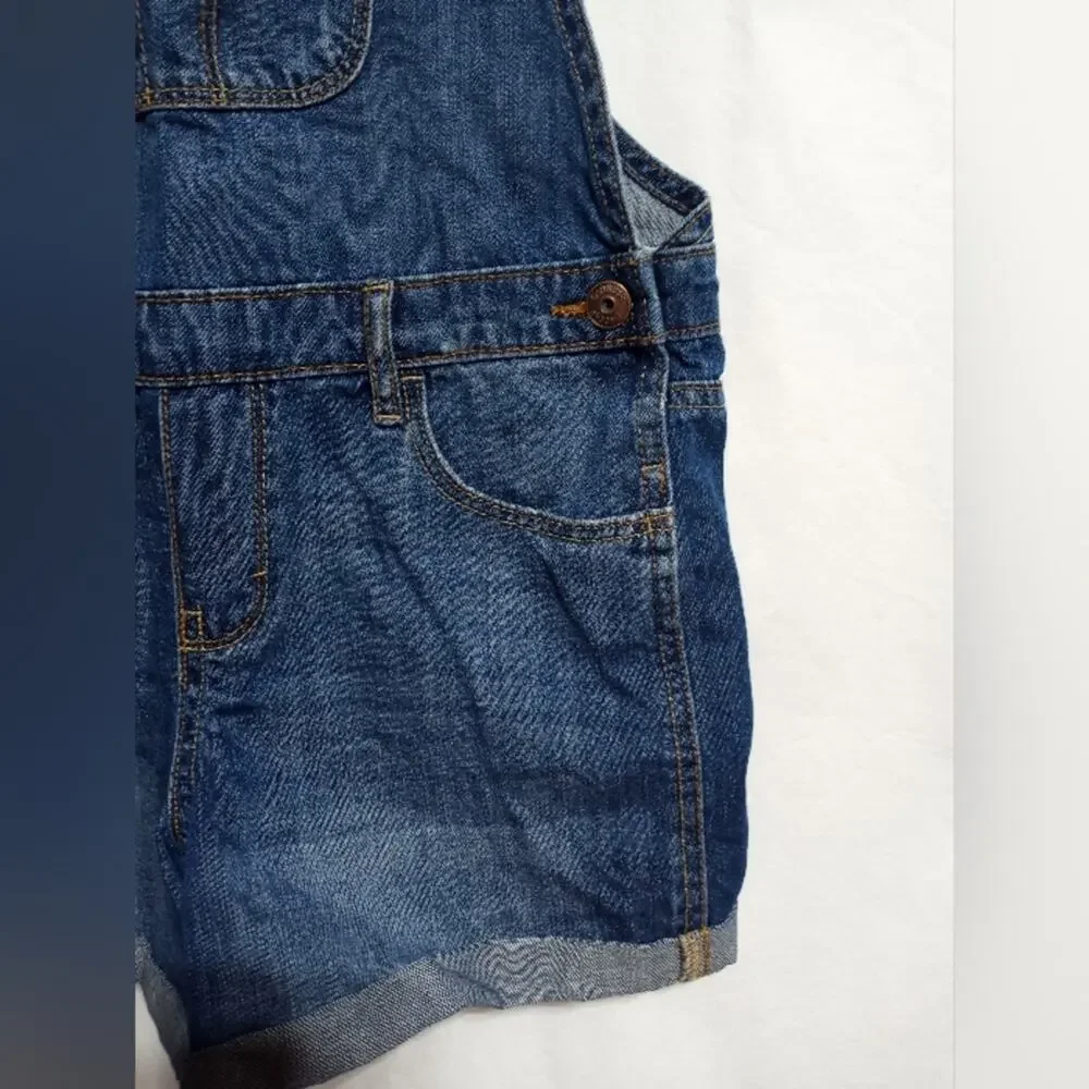 Oshkosh B'gosh Girls Denim Blue Jean Bib Overall Shorts Size Child 12